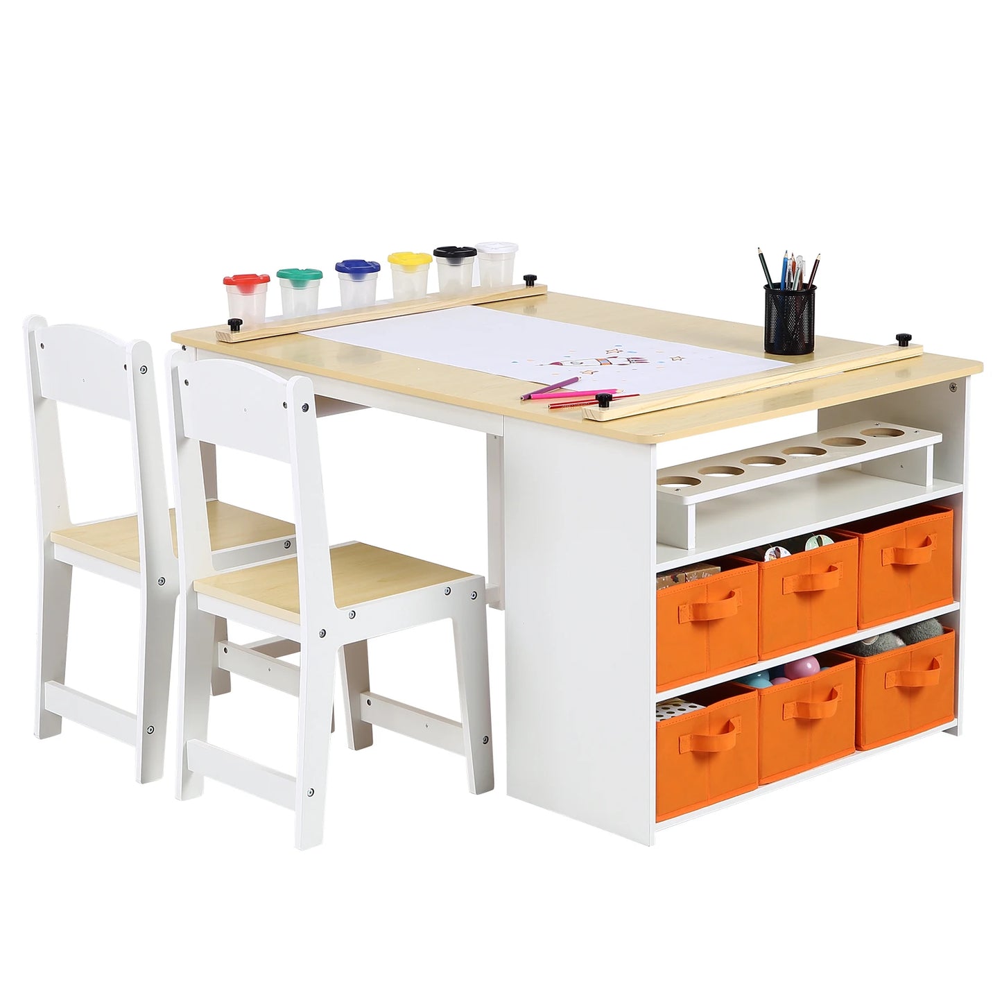 HiMISS Kids Art Table and Chairs Set for Craft Activity