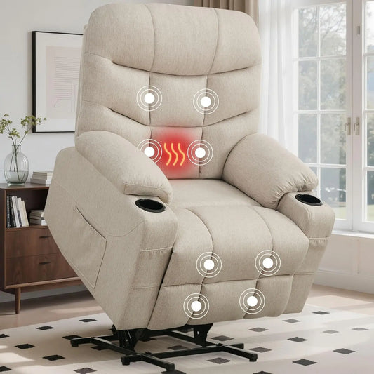 Power Lift Recliner Chair With Massage And Heating For Elderly