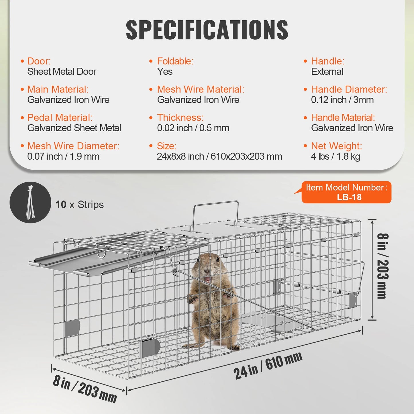 SucceBuy Humane Live Animal Cage Trap For Rodents And Cats