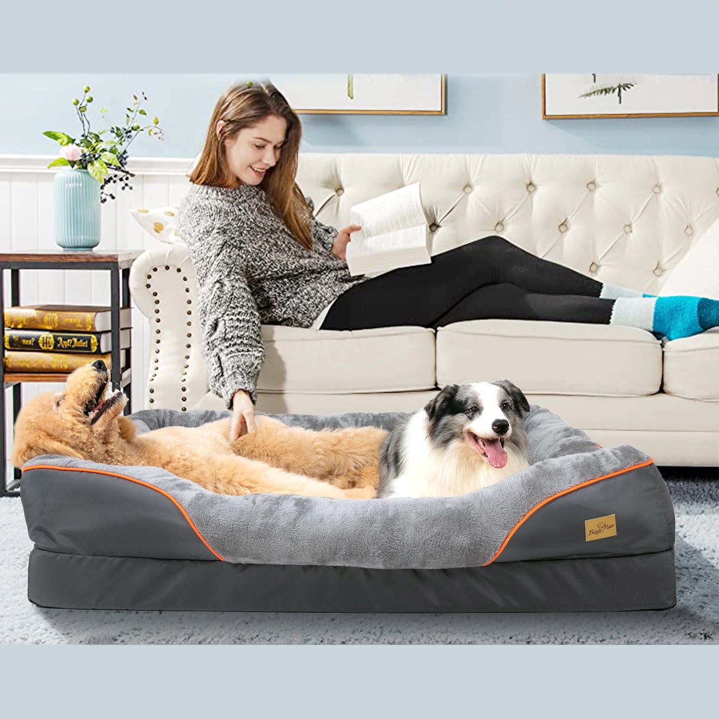 BINGOPAW Anti Allergy Waterproof Dog Bed With Removable Washable Cover