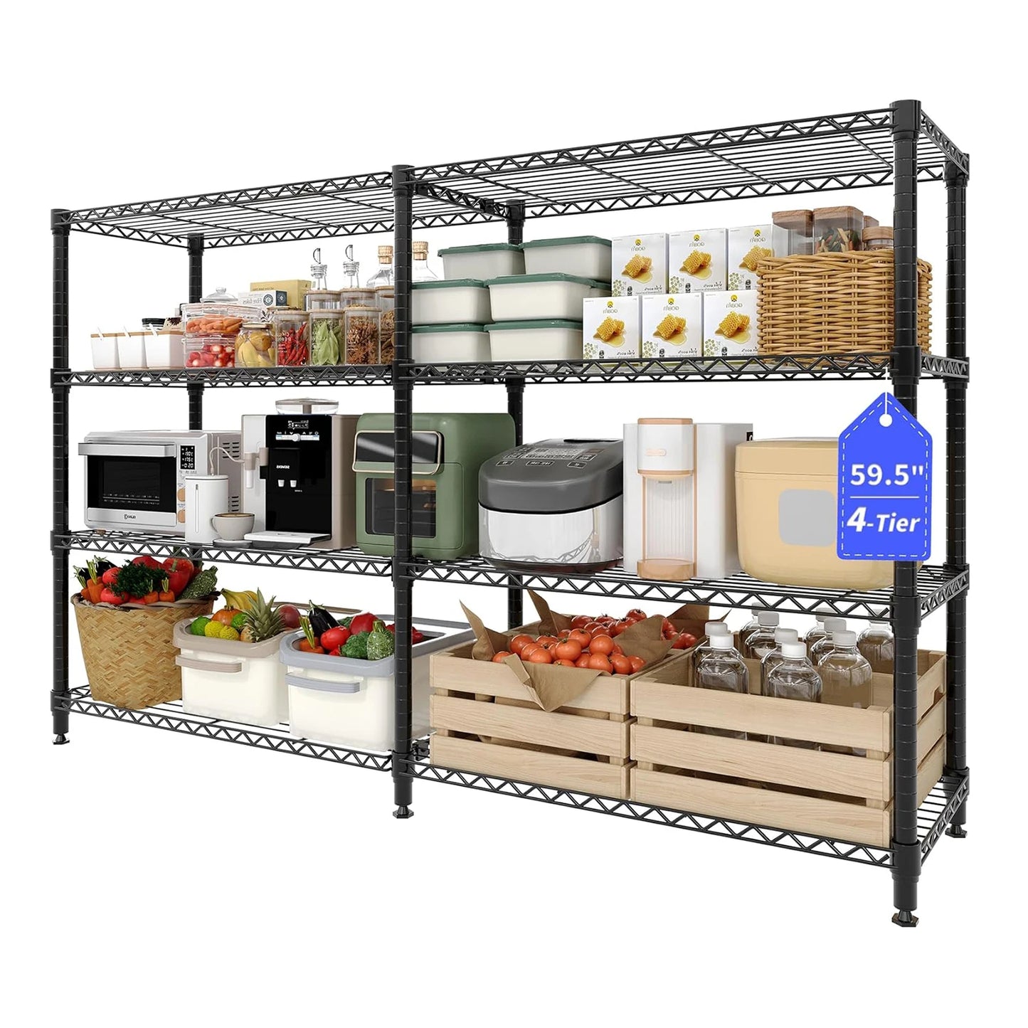 TWISTER.CK Heavy Duty 5-Tier Metal Shelving Unit For Kitchen