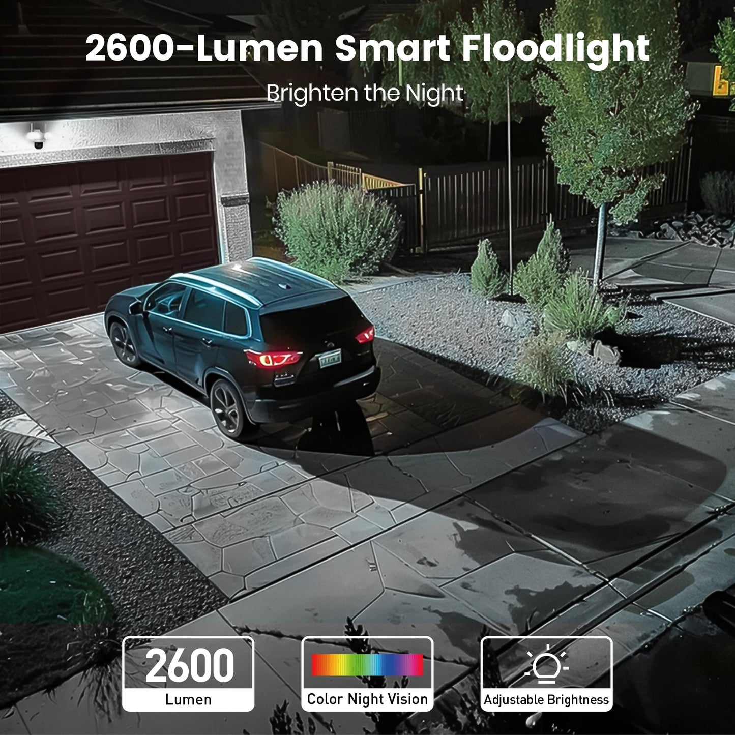 DEKCO 3K UHD WiFi Floodlight Camera With 360 Degree View