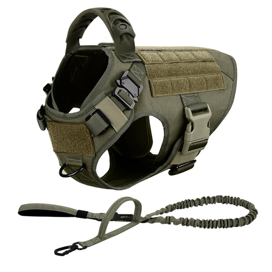 PETRAVEL Tactical Dog Harness Leash Set For Training And Walking
