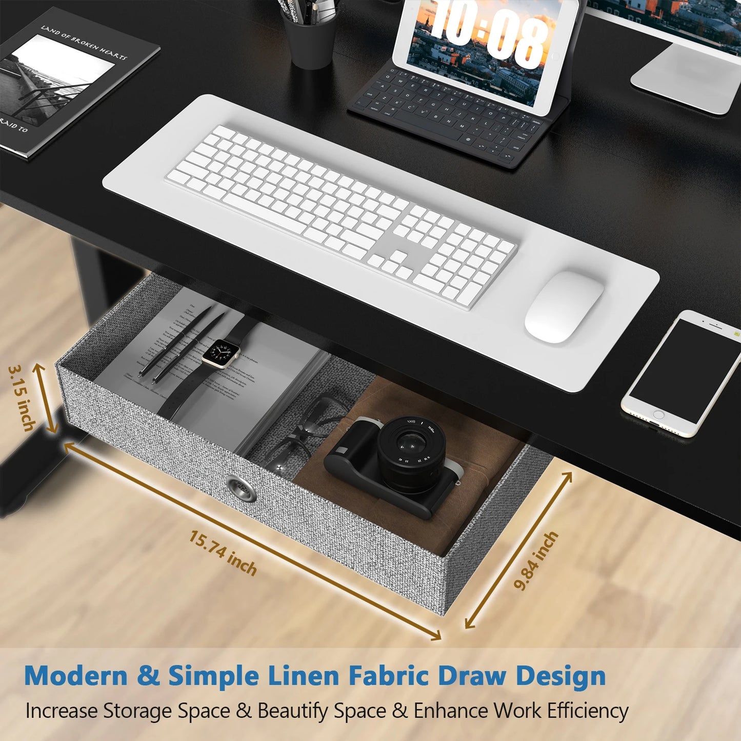 JHK Ergonomic Electric Standing Desk Height Adjustable Computer Workstation