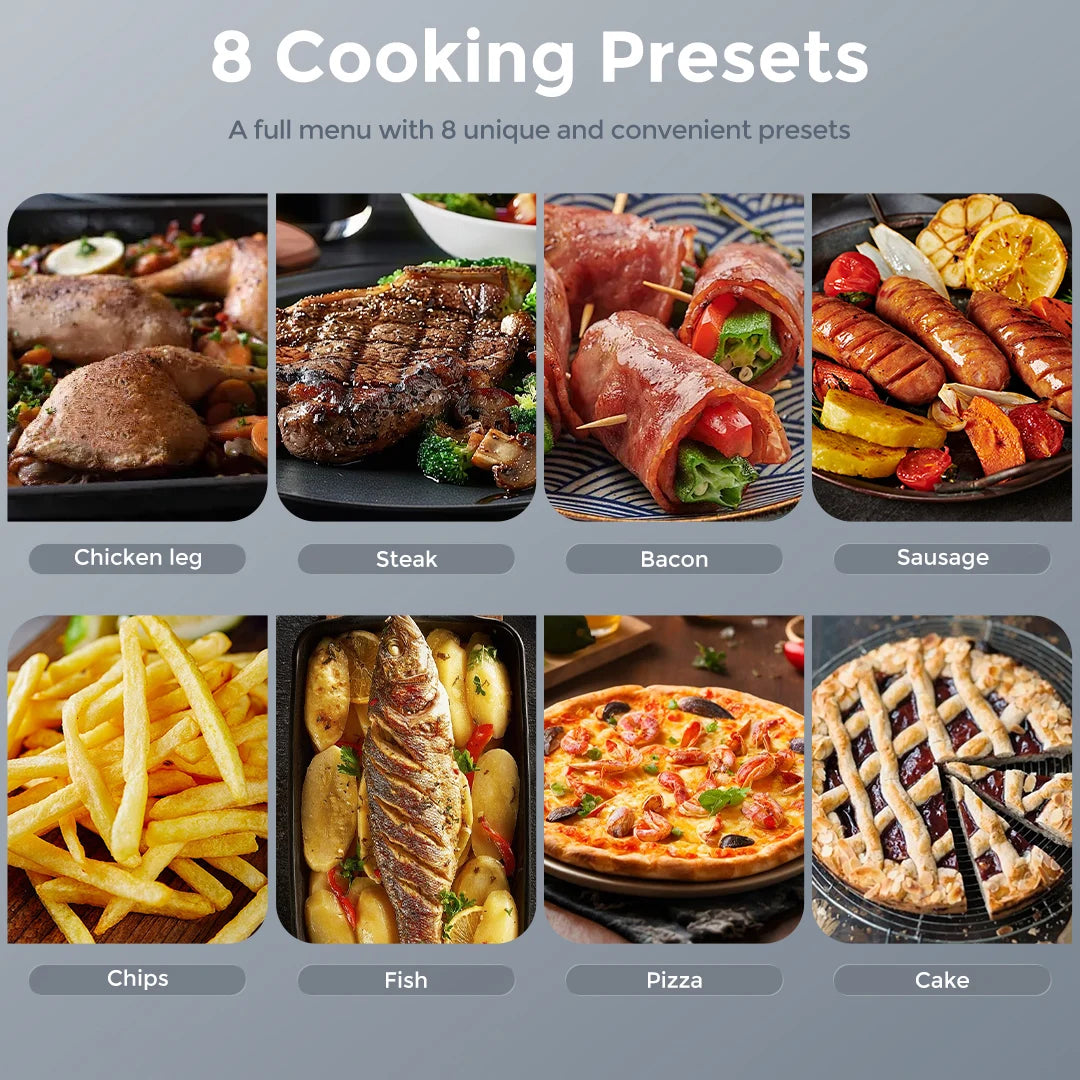 SEJOY Air Fryer Oven 8-in-1 Oilless Cooker Roast Bake Dehydrate Keep Warm