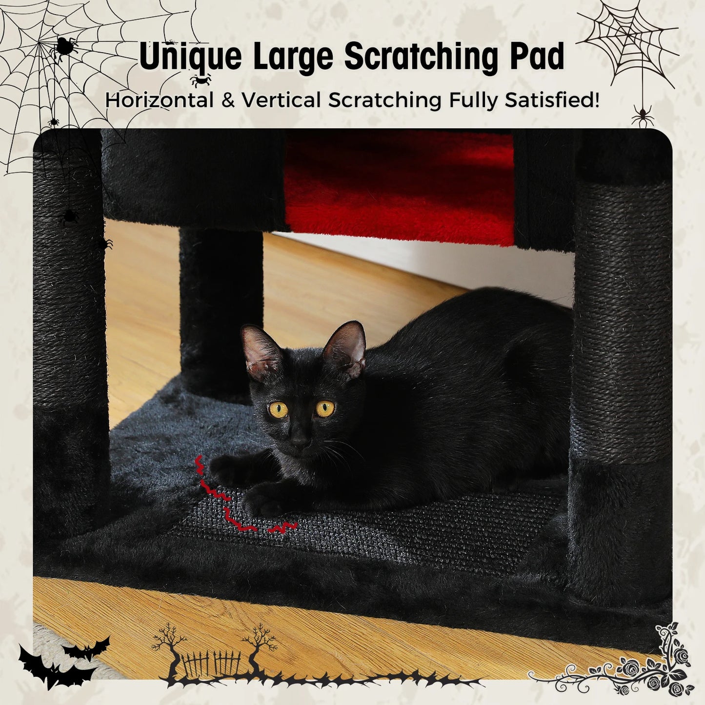 PEQULTI Multi Level Cat Tree Tower With Scratching Posts Hammock