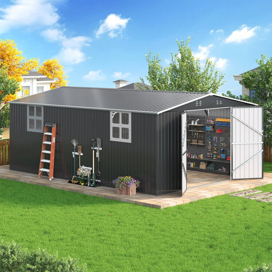 Polar Aurora Outdoor Metal Storage Shed With Lockable Door
