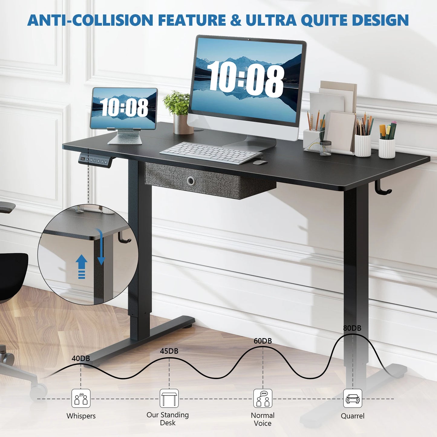 JHK Ergonomic Electric Standing Desk Height Adjustable Computer Workstation