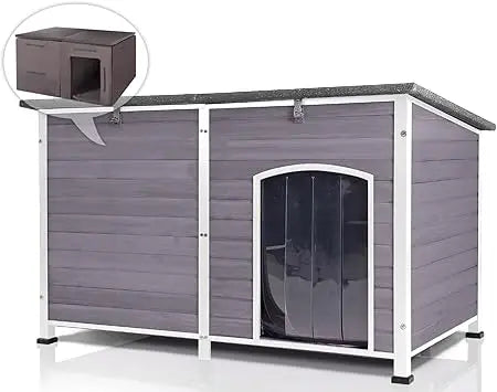 Insulated Outdoor Dog House With Waterproof Liner For All Weather