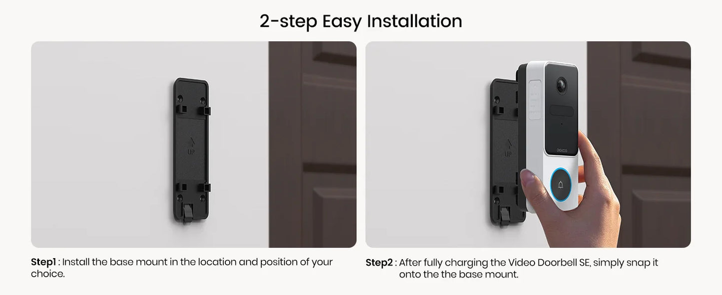Dekco 3MP Wireless Doorbell Video Intercom With WiFi Alexa