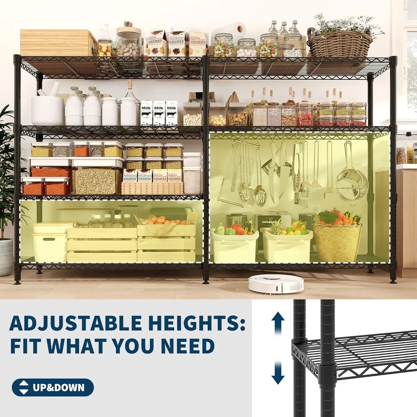 TWISTER.CK Heavy Duty 5-Tier Metal Shelving Unit For Kitchen