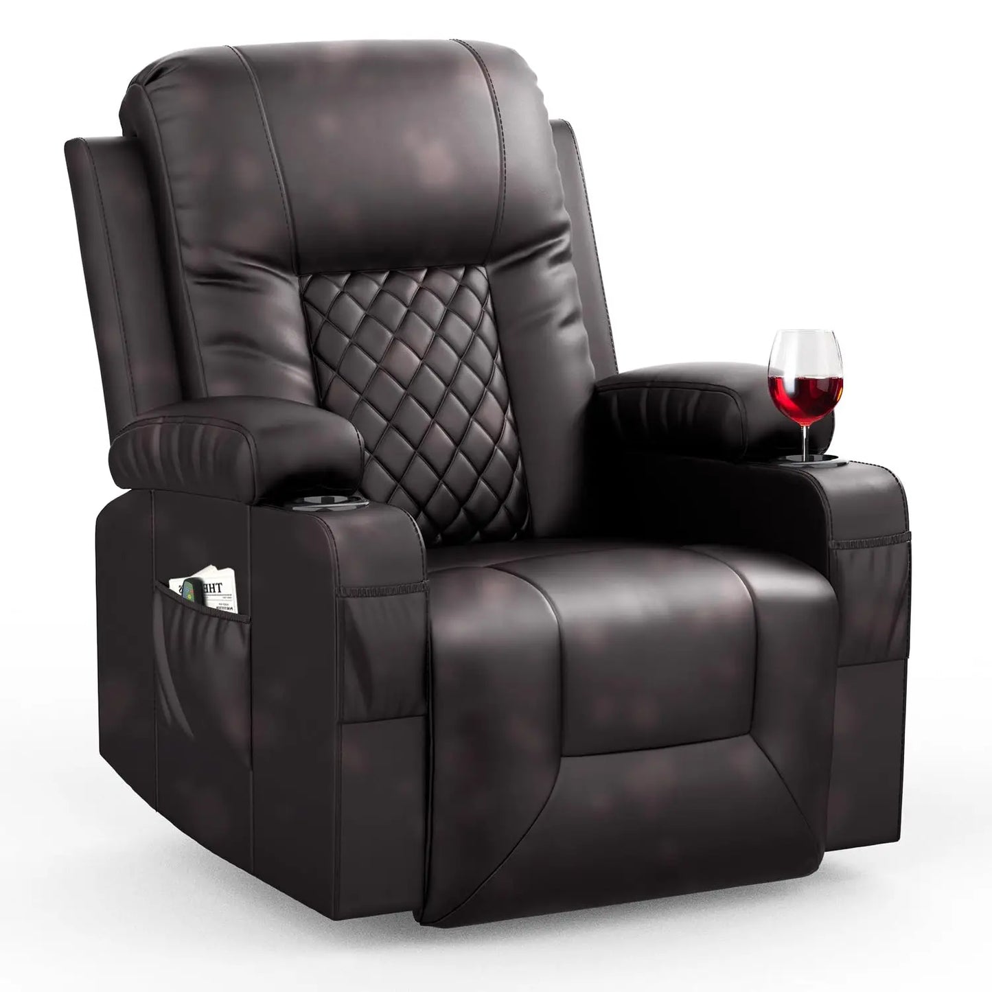 FSC Certified Heated Massage Recliner Chair 360 Swivel Ergonomic