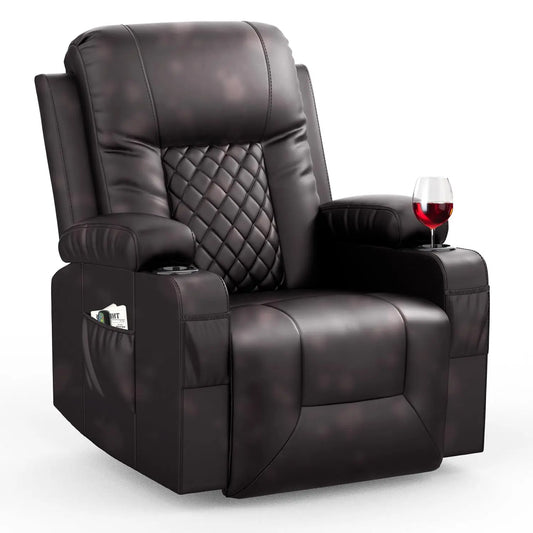 FSC Certified Heated Massage Recliner Chair 360 Swivel Ergonomic