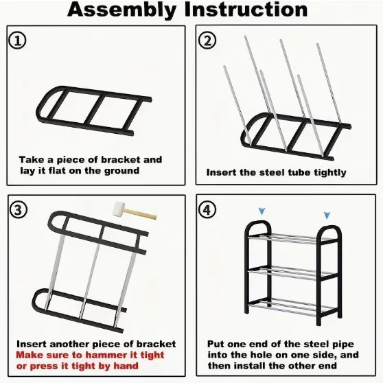Multi Layer Stackable Shoe Rack for Free Standing Storage