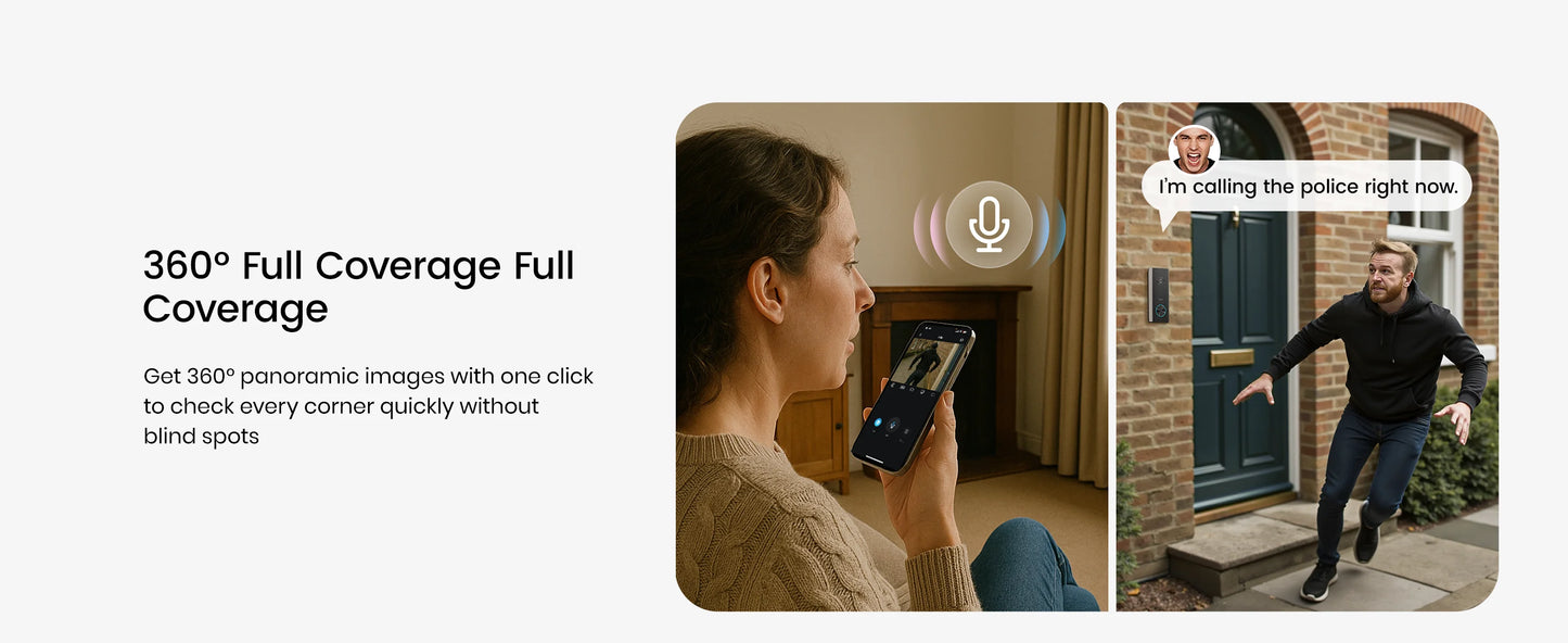 Dekco 3MP WiFi Doorbell Battery Intercom 2-Way Audio Alexa