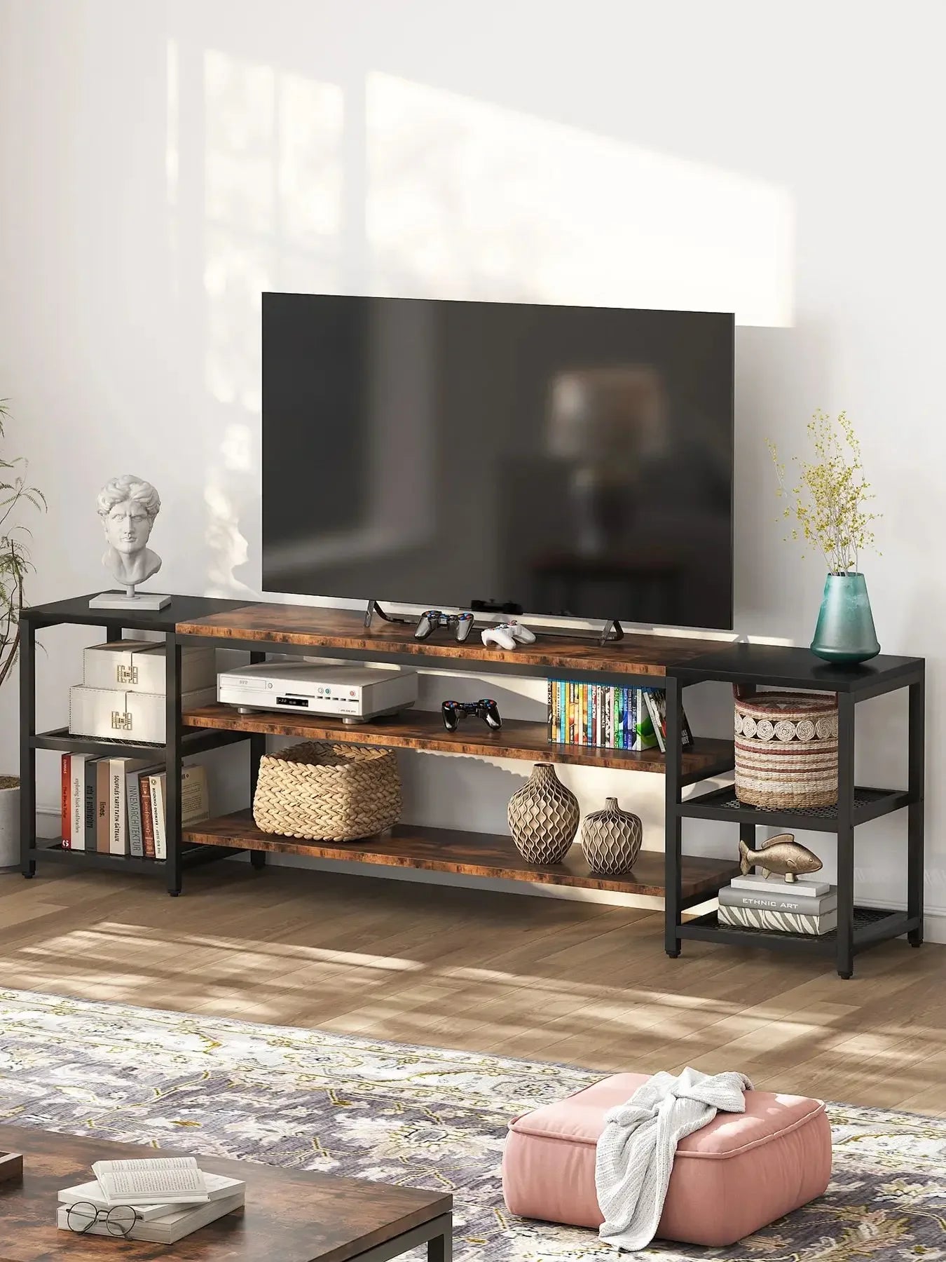 Tribesigns TV Stand Three Tier Entertainment Center Console