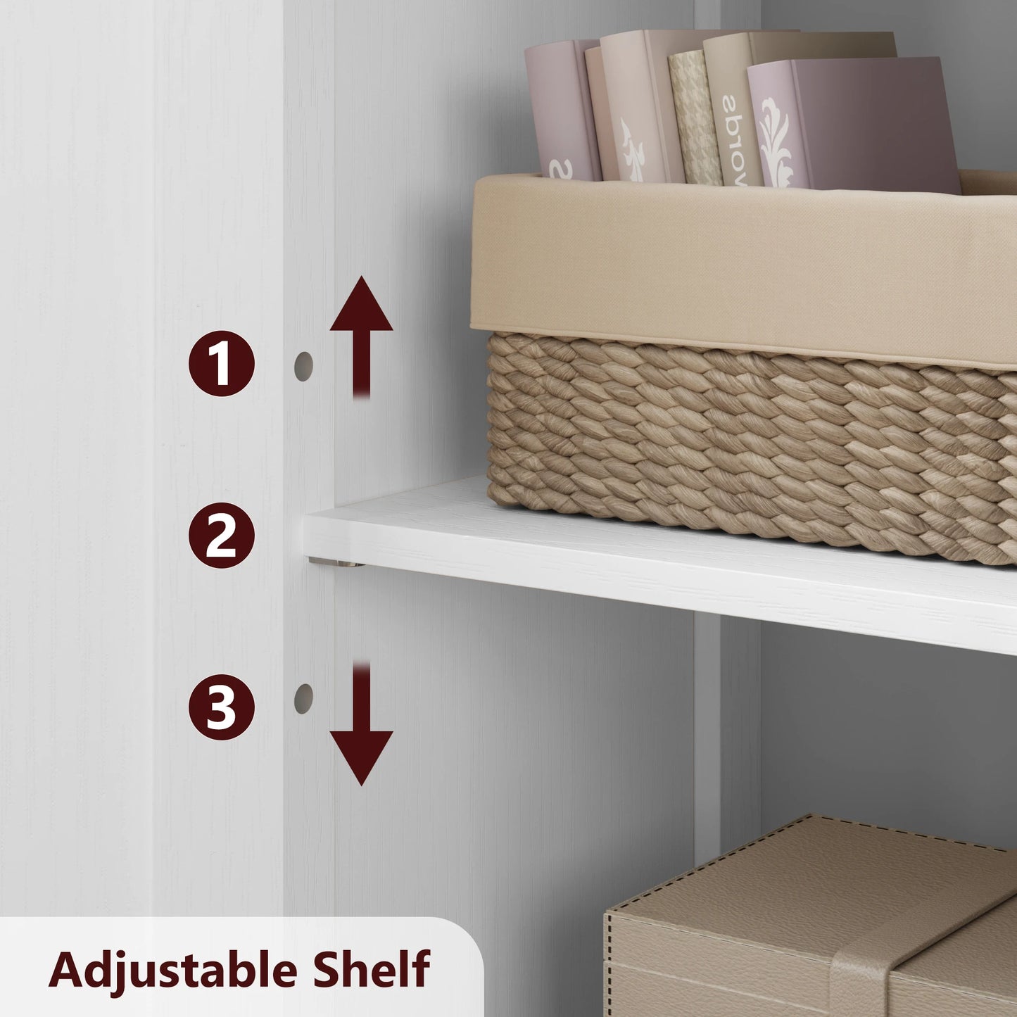HobbyLane Free Standing Kitchen Pantry Cabinet Tempered Glass Doors
