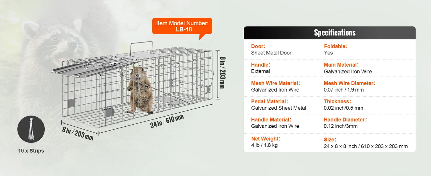 SucceBuy Humane Live Animal Cage Trap For Rodents And Cats