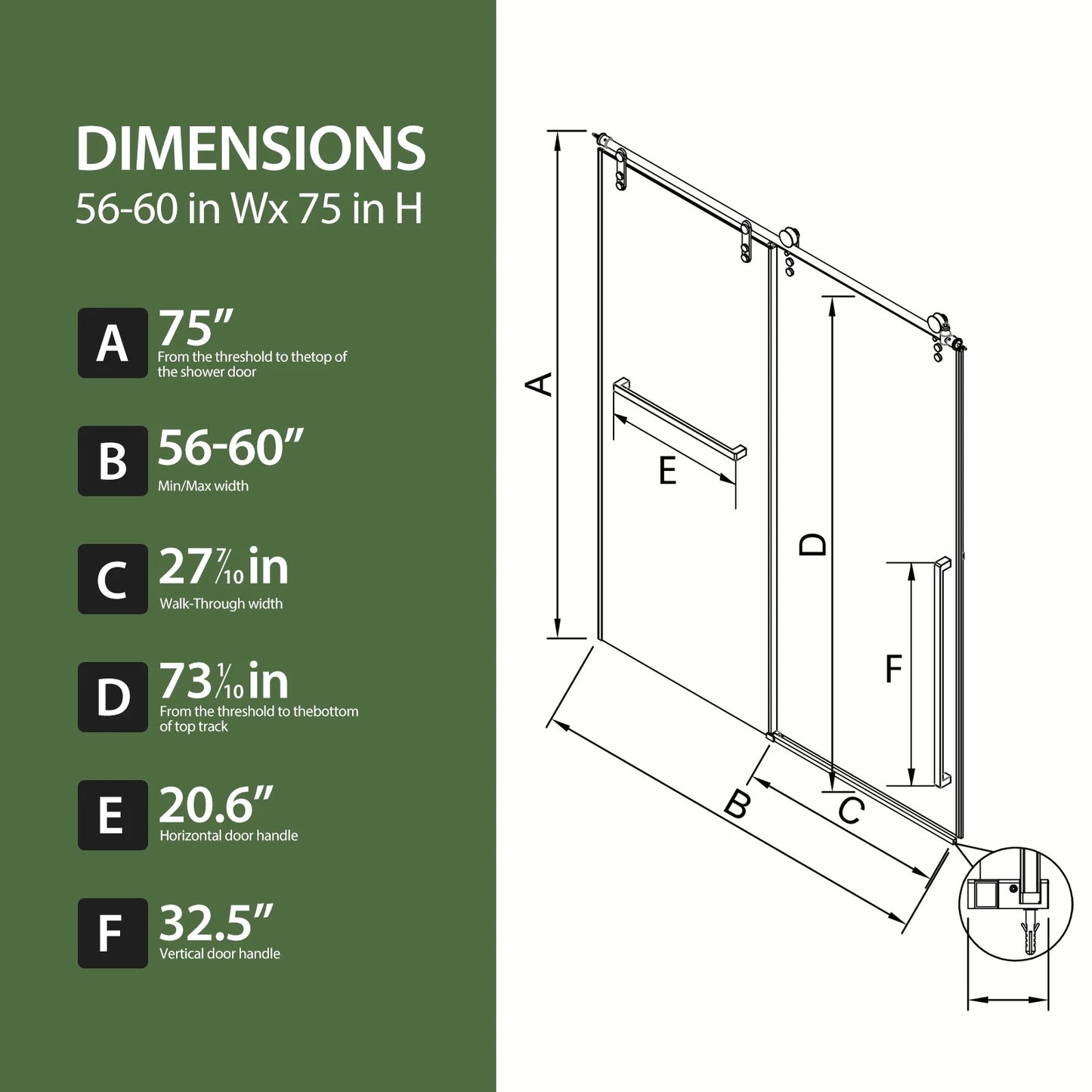 Sh.Kl Frameless Sliding Shower Door With 8mm Tempered Glass
