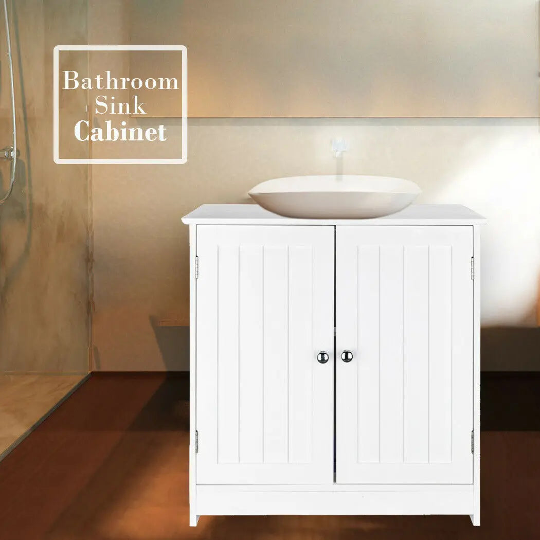 Bathroom Vanity Sink Cabinet With Two Shelves Under Sink Storage