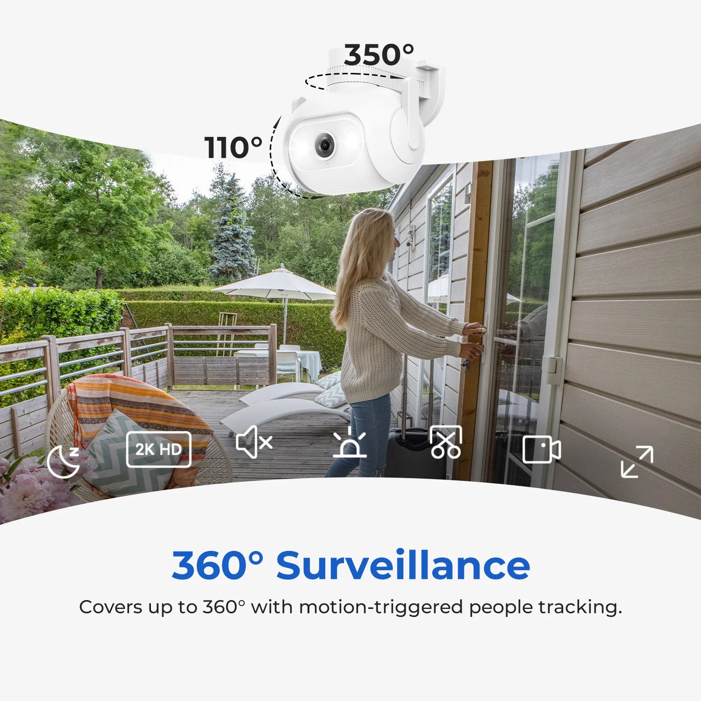 IMILAB EC5 Floodlight Camera 2K Outdoor Security Surveillance Night Vision
