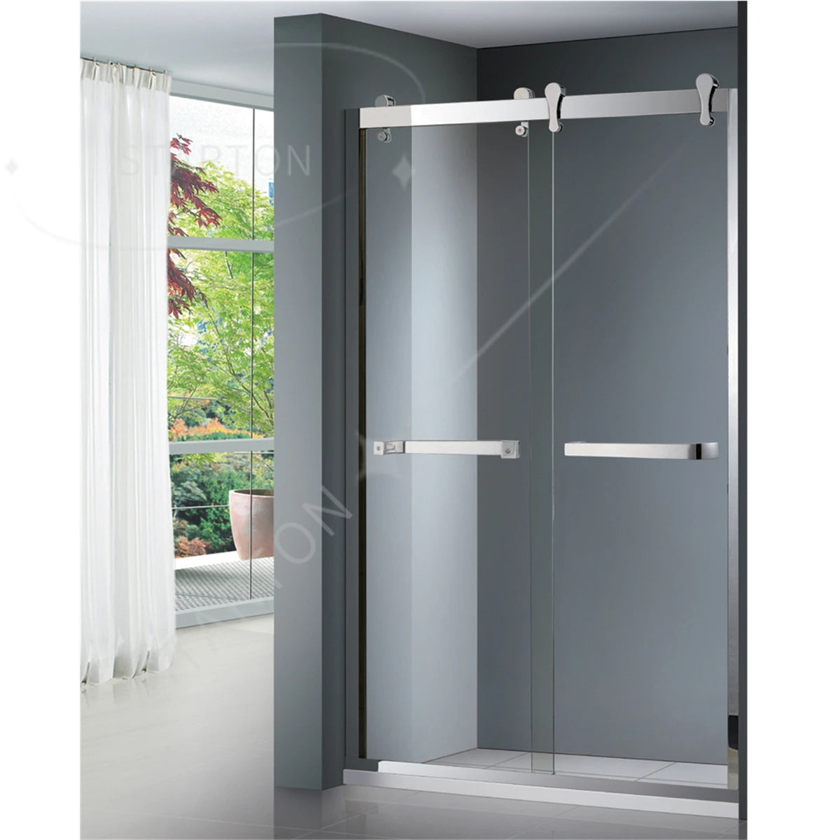 Tempered Glass Shower Door With Frame For Bathroom Renovation