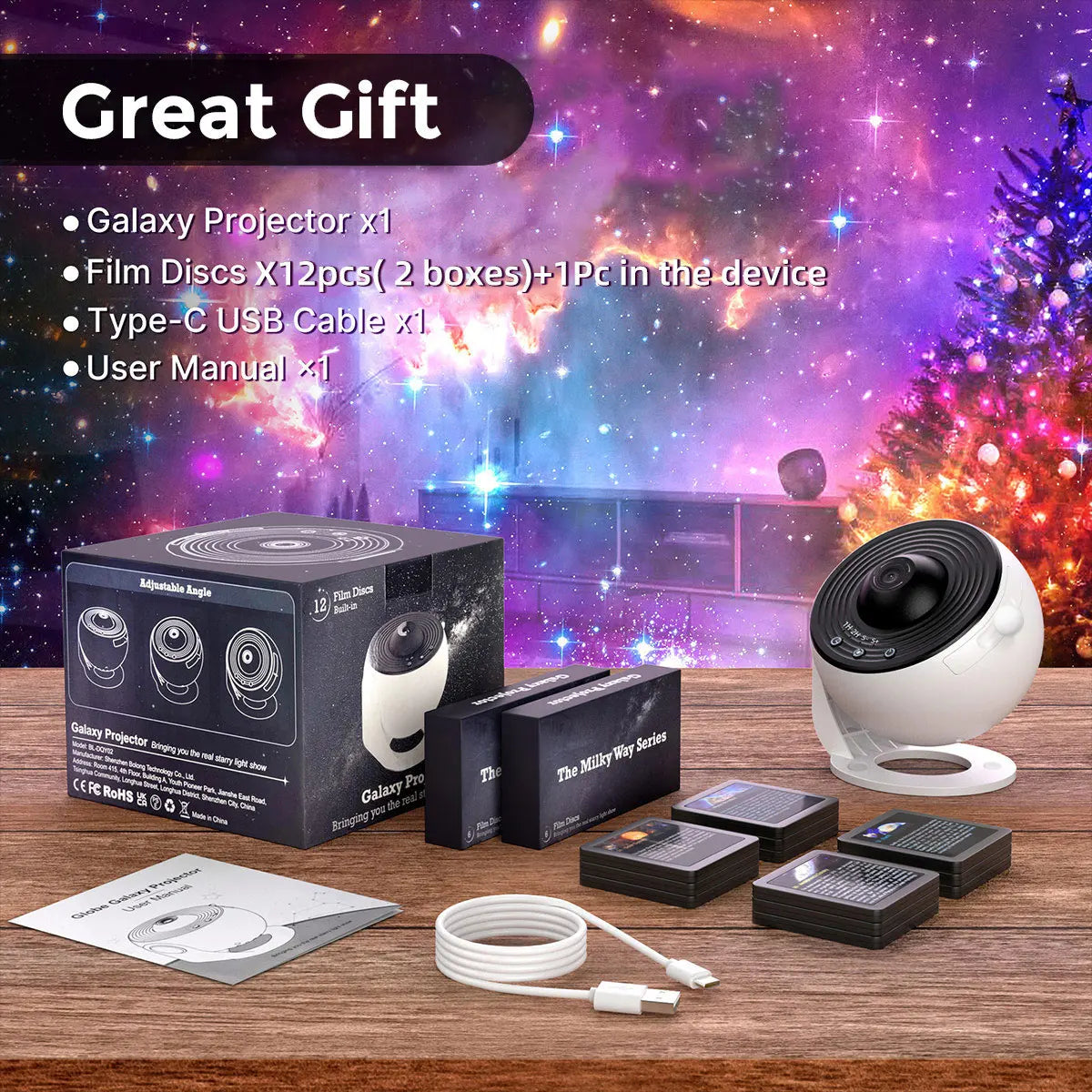 Mexllex 13 In 1 Galaxy Ultral Star Projector Led Night Light With 13 Discs