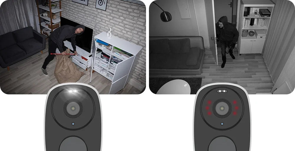 H.VIEW Battery Powered Outdoor WiFi 2K Security Camera With Spotlight