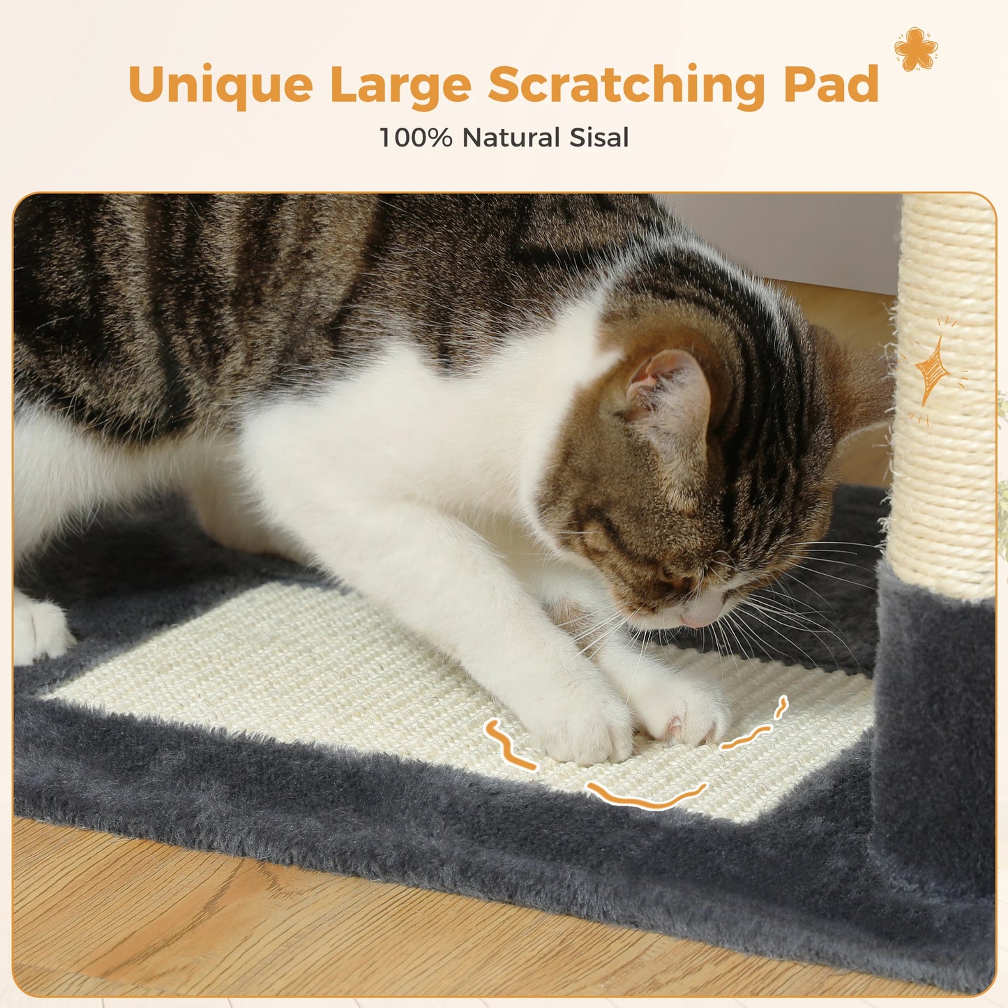 PEQULTI Multi Level Cat Tree Tower With Scratching Posts Hammock