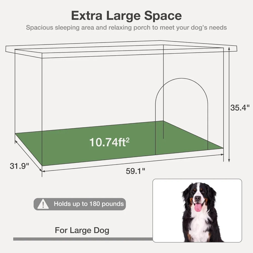 Insulated Outdoor Dog House With Waterproof Liner For All Weather