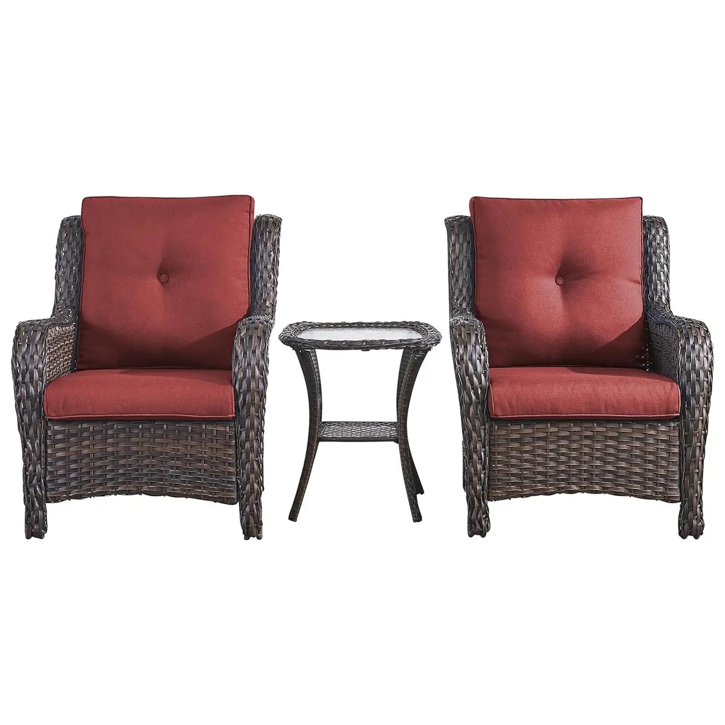 Patio Bistro Set Outdoor Chairs 3-Piece Wicker Rattan Furniture