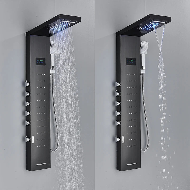 Wanmivezlo LED Shower Panel With Rainfall Jets And Massage