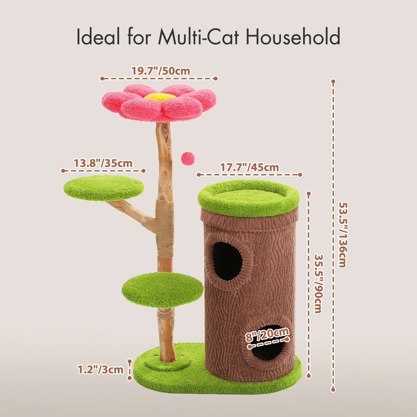 PAWZ Road Multilevel Cat Tree With Condos And Scratching Posts