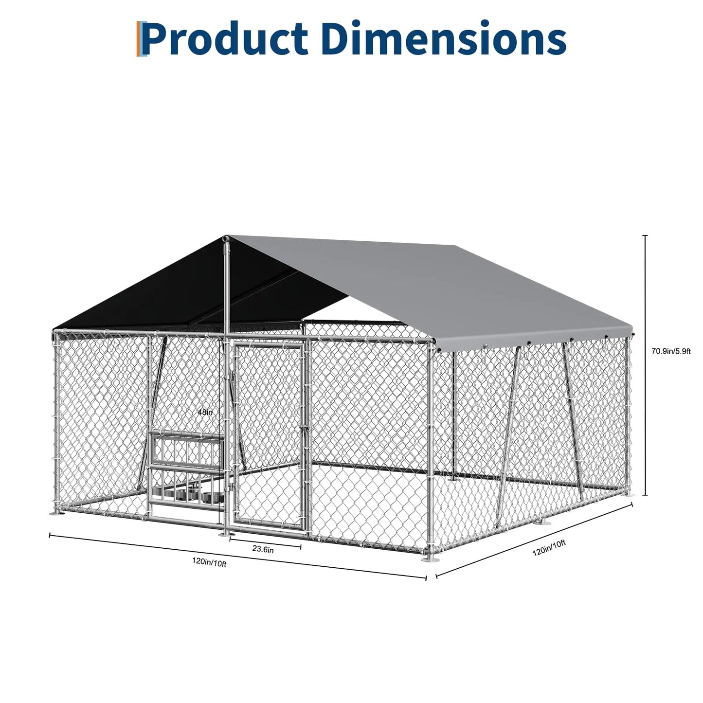 DishyKooker Outdoor Dog Enclosure With Waterproof Roof And Locking Door
