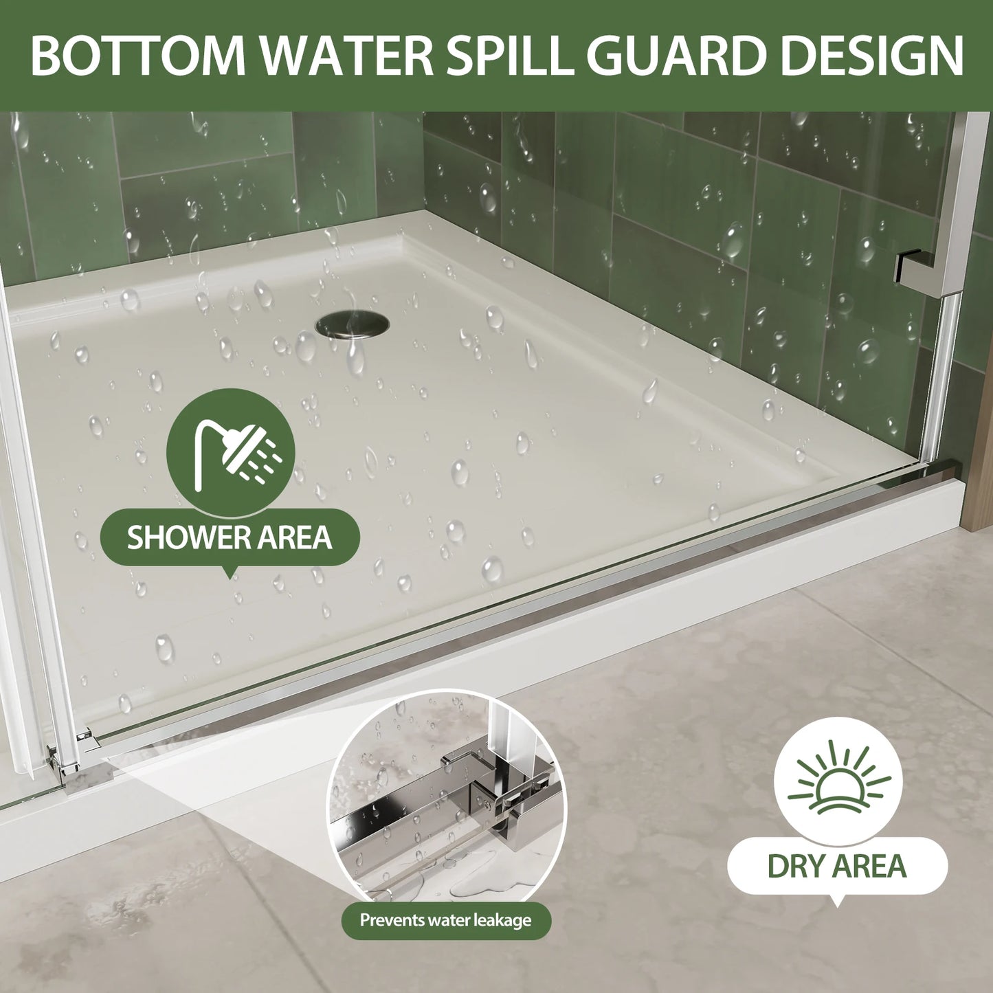 Sh.Kl Frameless Sliding Shower Door With 8mm Tempered Glass