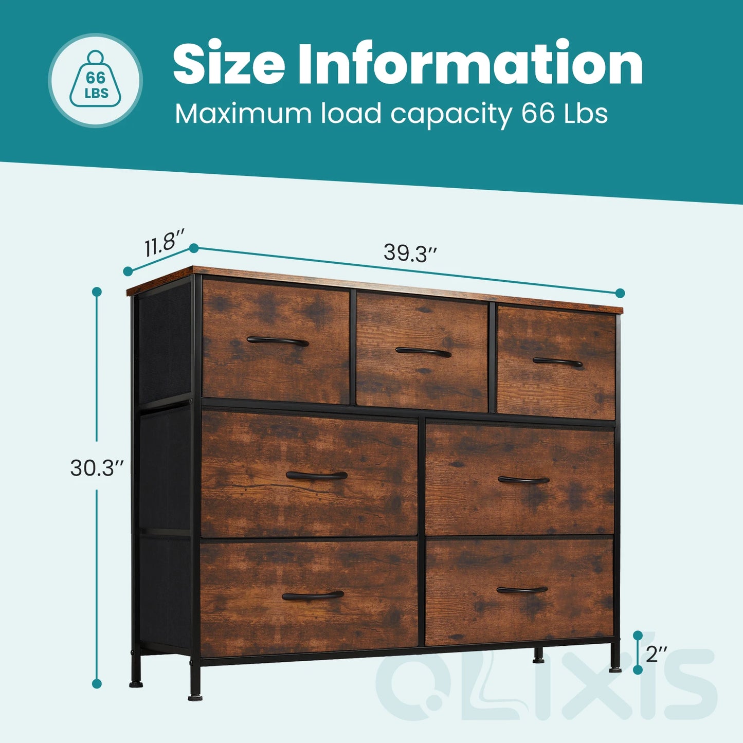 JHK Dresser With Seven Fabric Drawers Closet Organizer