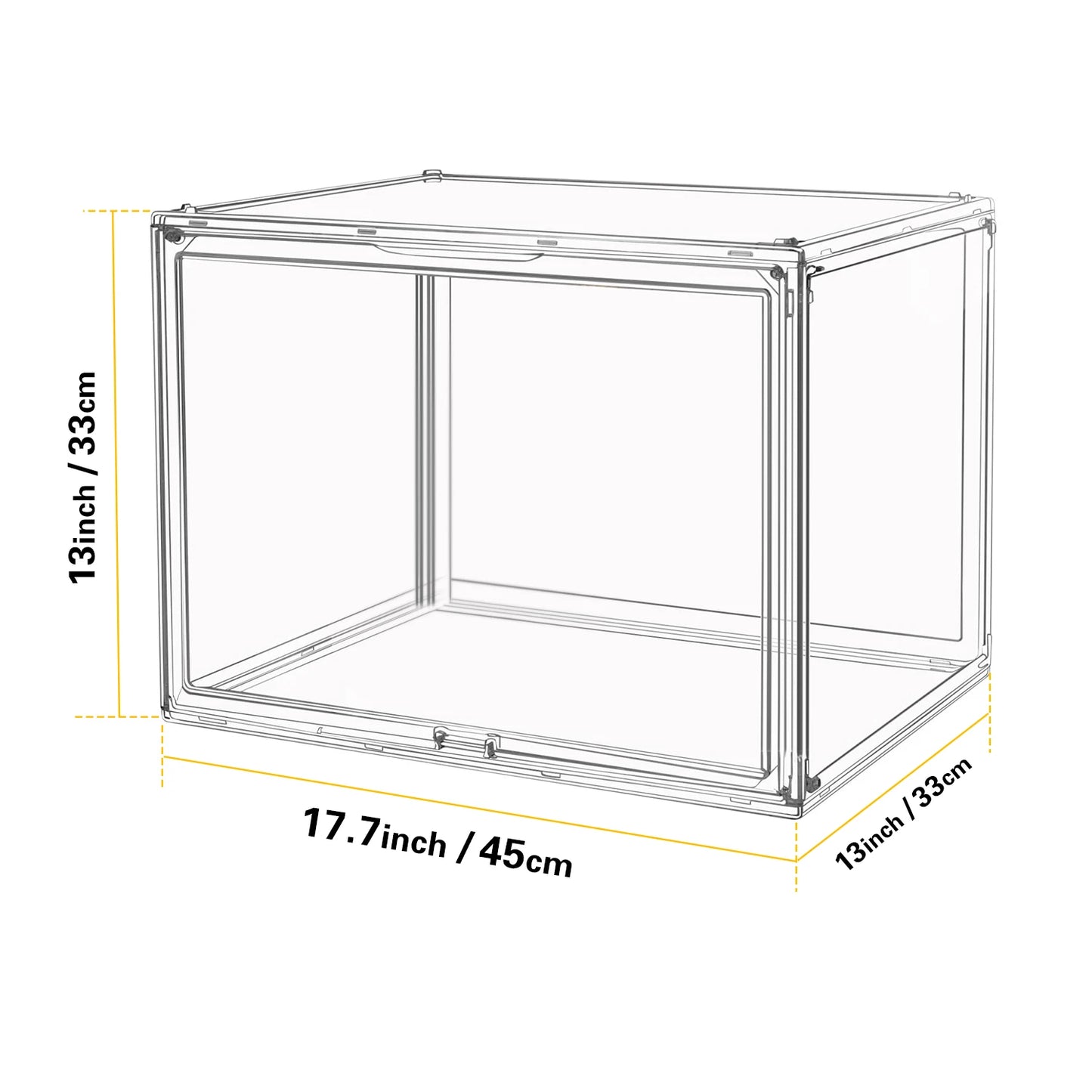 Clear Display Box Organizer With Magnetic Door For Makeup Books Collectibles