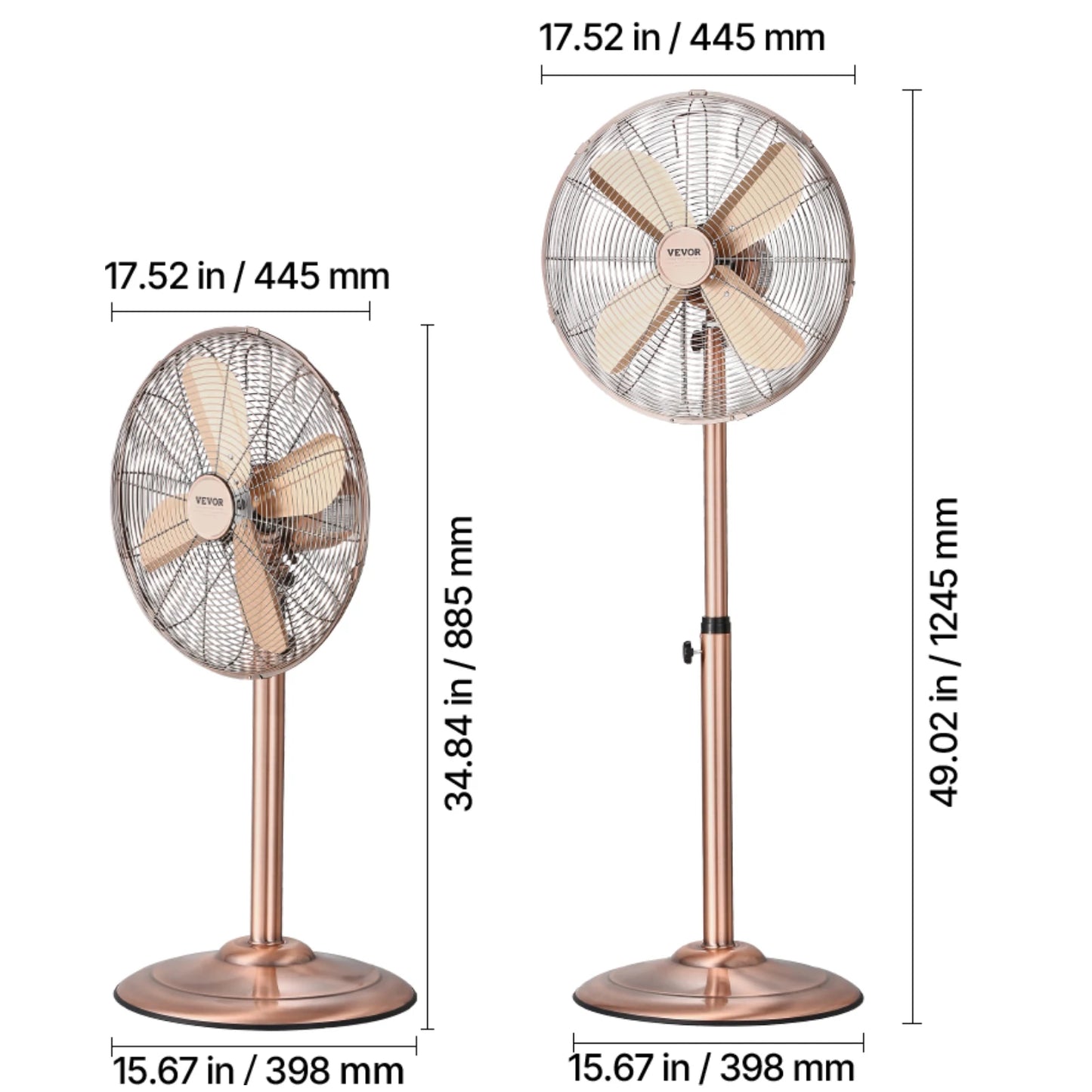 VEVOR Industrial Pedestal Fan 85-Degree Oscillating 3-Speed