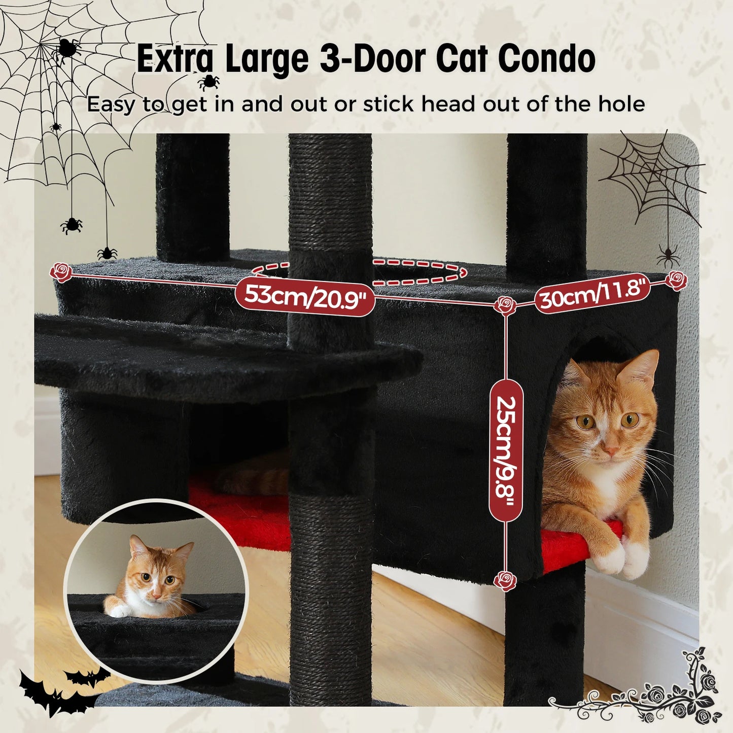 PEQULTI Multi Level Cat Tree Tower With Scratching Posts Hammock