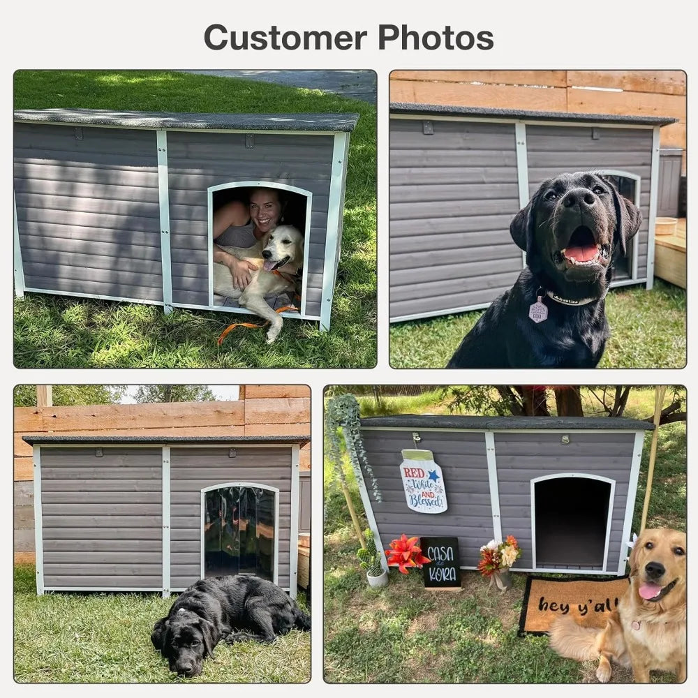 Insulated Outdoor Dog House With Waterproof Liner For All Weather