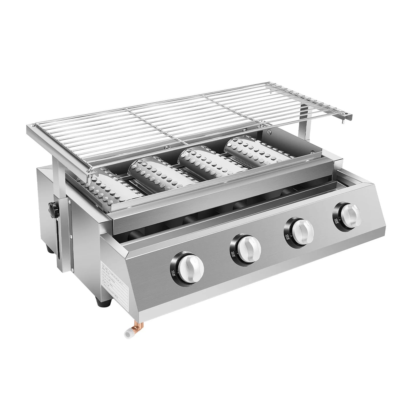 Portable Four Burner Propane Grill Smokeless Removable Outdoor Barbecue