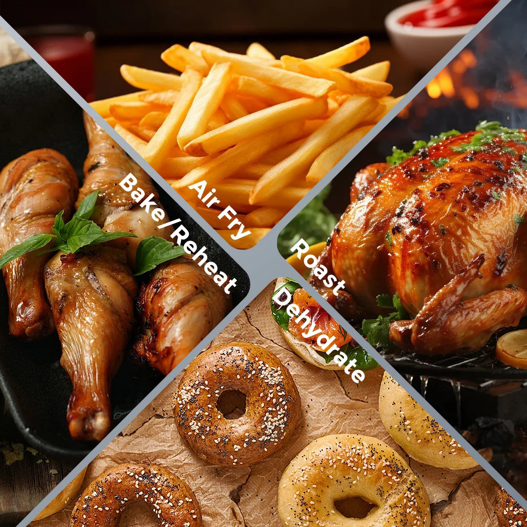 SEJOY Air Fryer Oven 8-in-1 Oilless Cooker Roast Bake Dehydrate Keep Warm