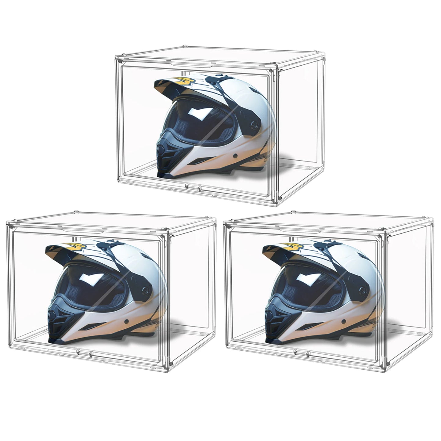 Clear Display Box Organizer With Magnetic Door For Makeup Books Collectibles