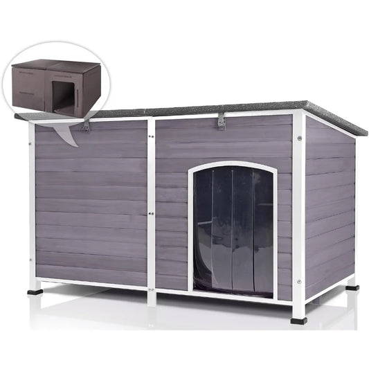 Insulated Outdoor Dog House With Waterproof Liner For All Weather