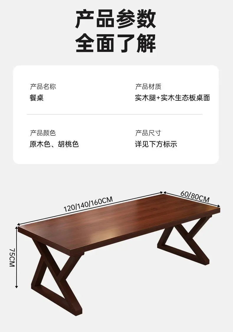 LZJV Solid Wood Modern Dining Table For Home Interiors