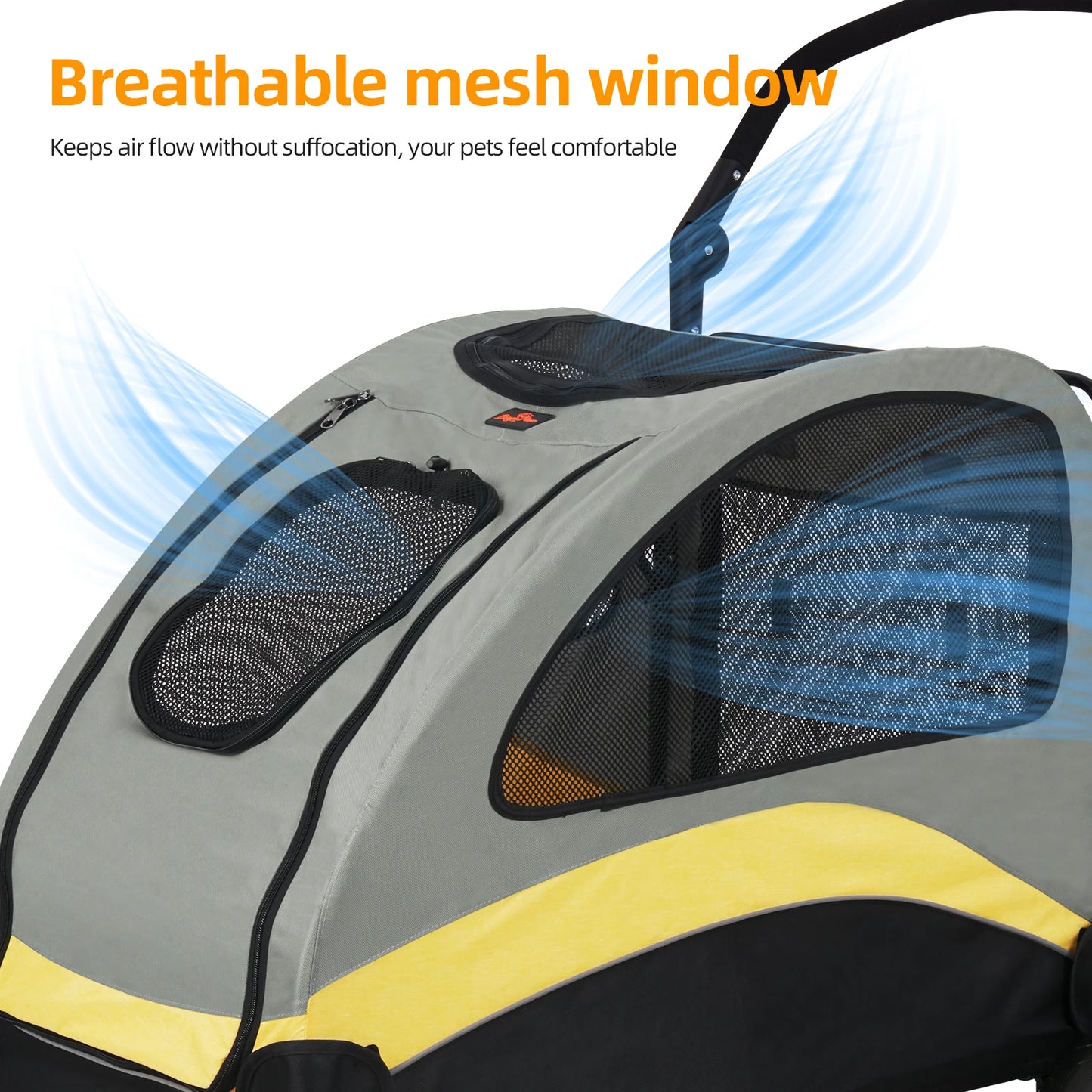 Portable Four Wheel Dog Stroller for Large Dogs Foldable Carrier