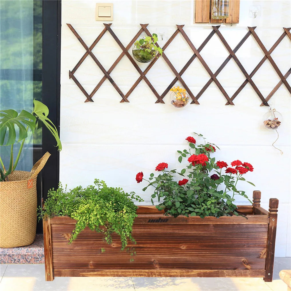 Wooden Raised Flower Bed Planter for Indoor and Outdoor Garden