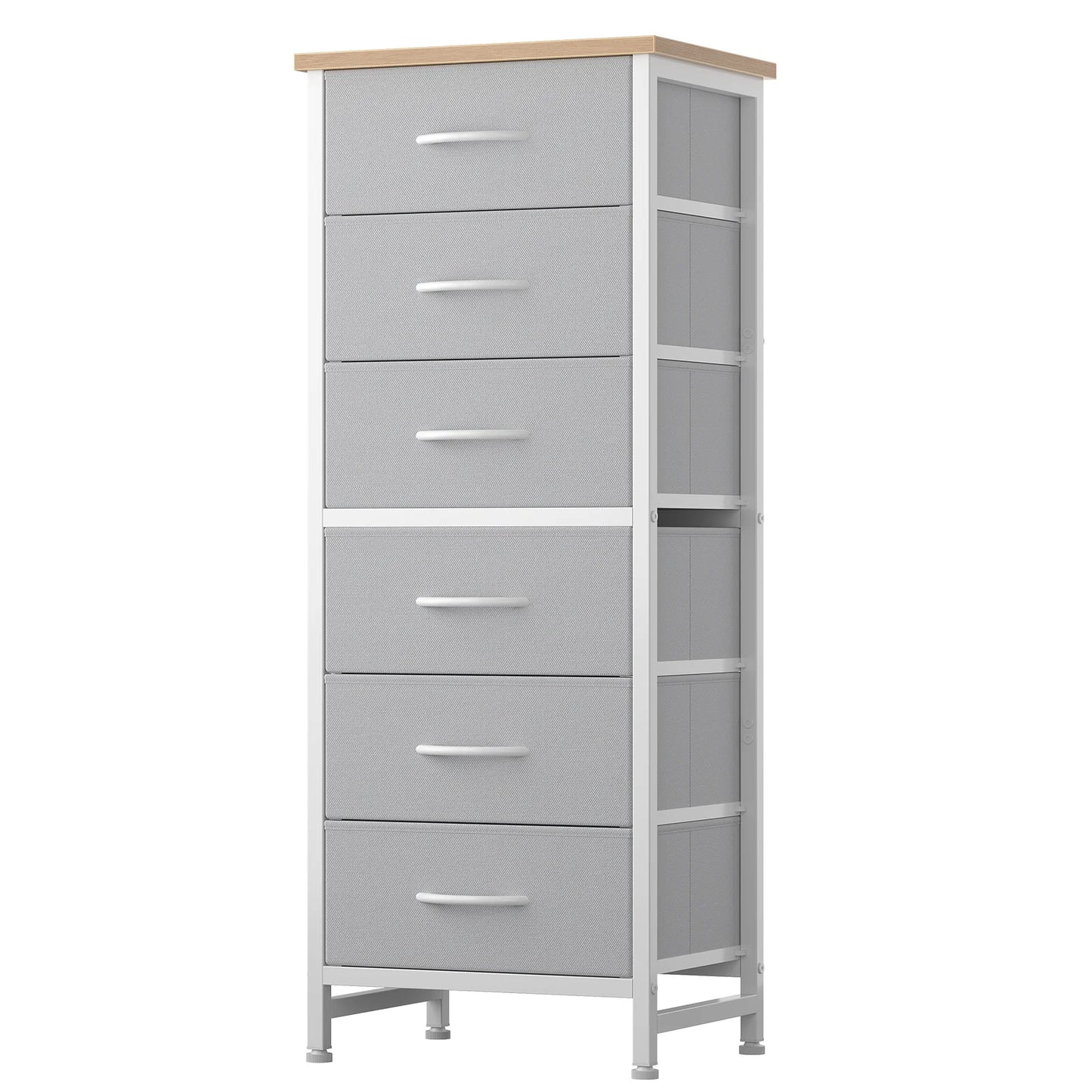 JHK Fabric Drawer Dresser With Metal Frame