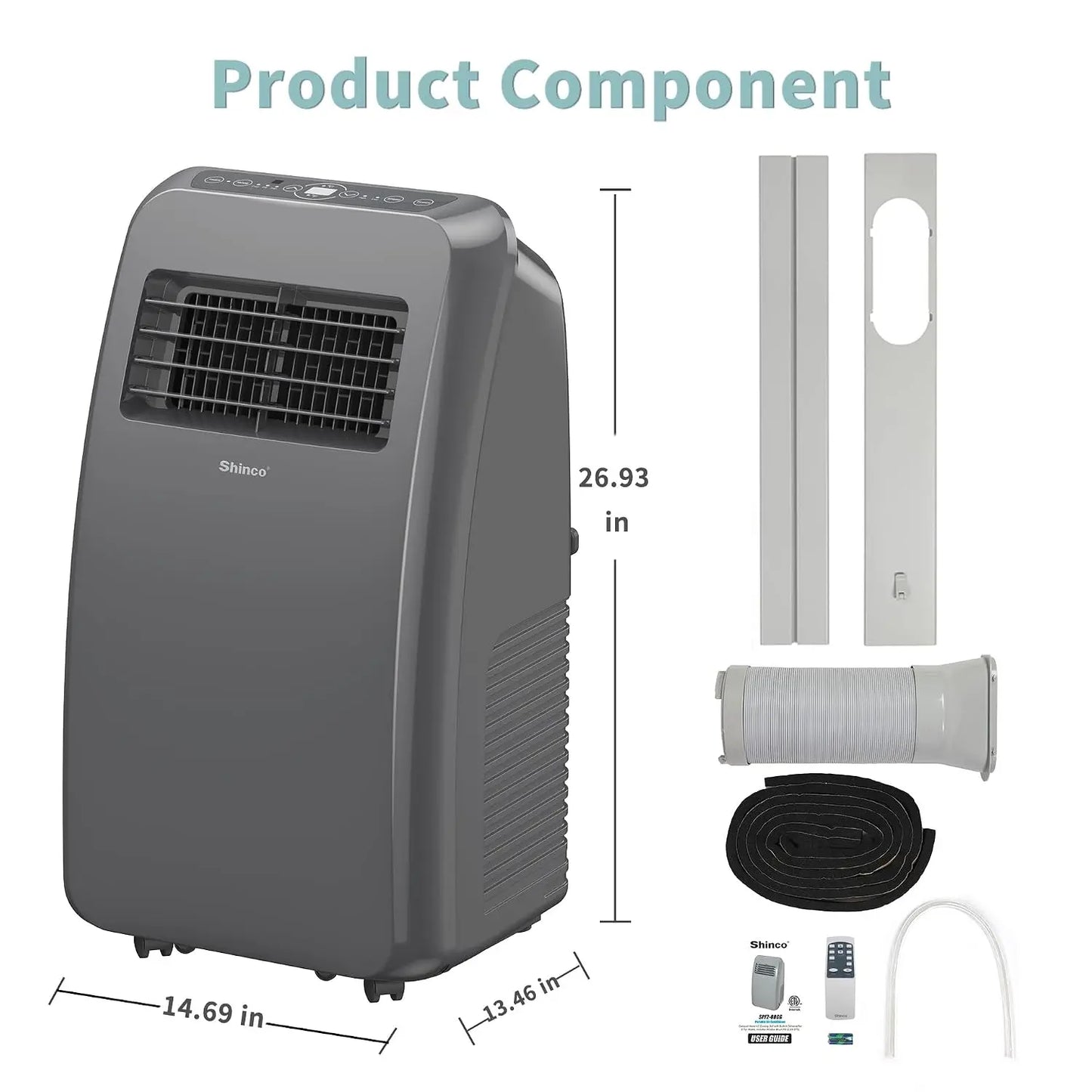8000 BTU Portable Air Conditioner 3-In-1 Cooling Dehumidifier Fan