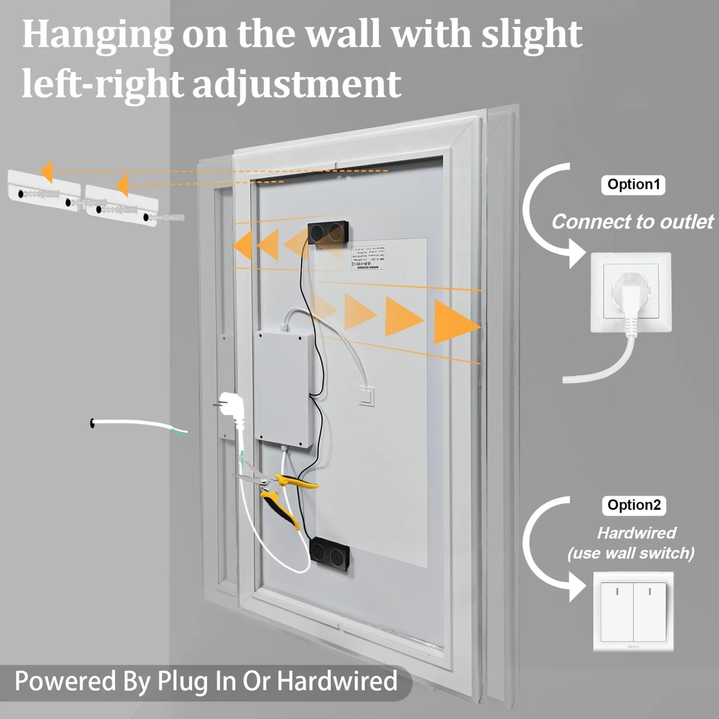 LED Bathroom Mirror With Bluetooth Speaker And Anti Fog Backlit